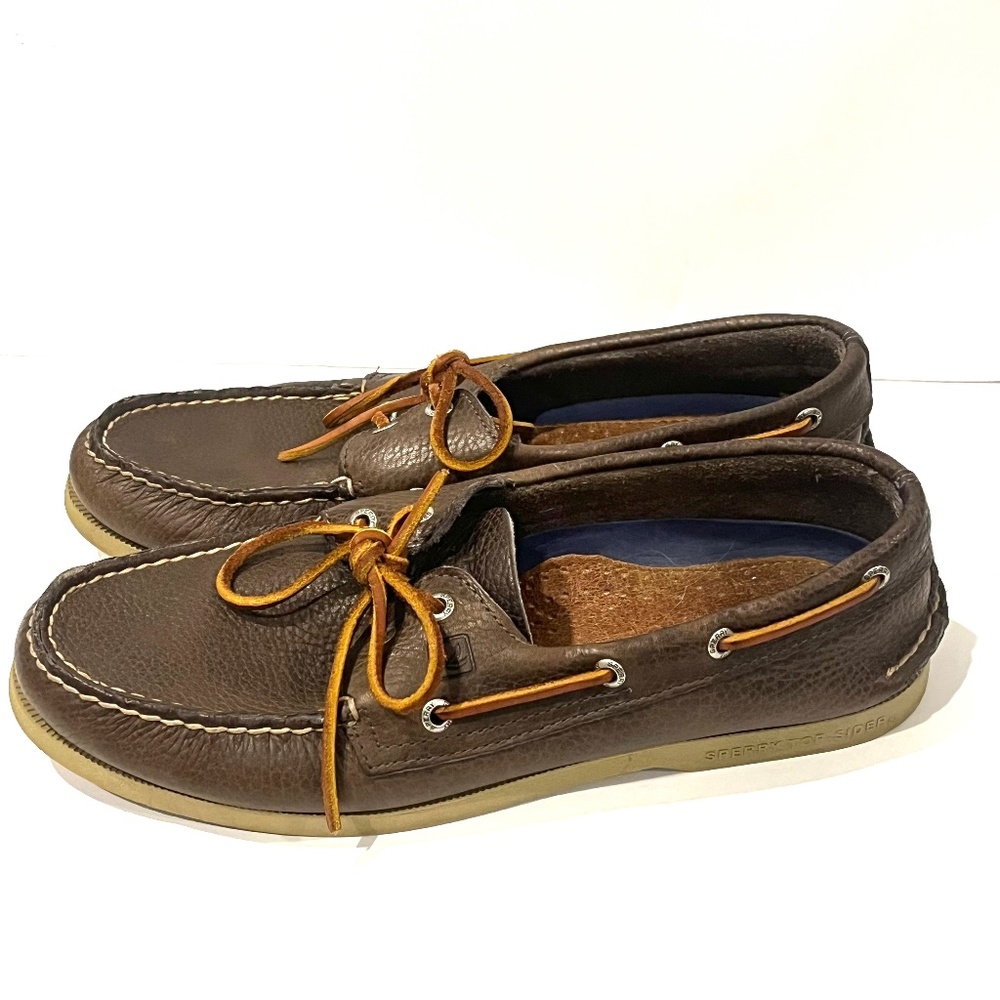 SPERRY Men's Brown TopSider Leather Boat Shoe Loafers - Size 10